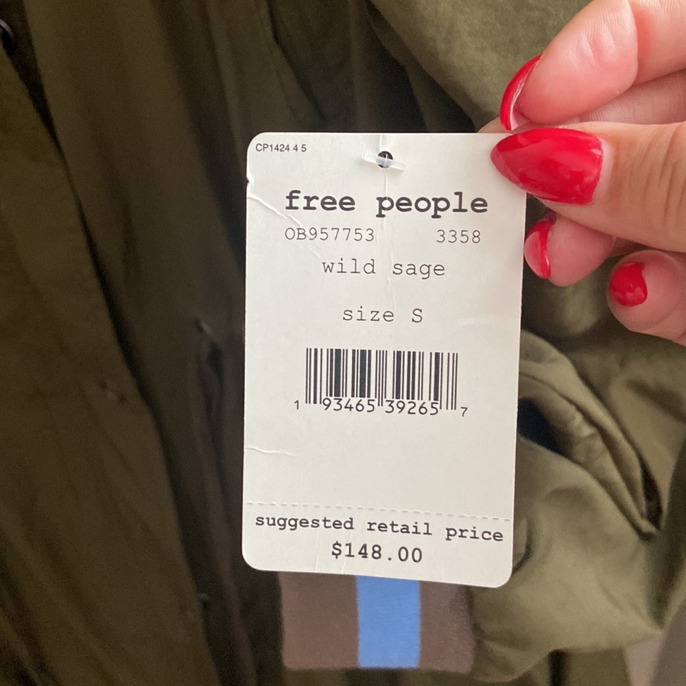 Free People Wild Sage Windbreaker NWT sz Small $148 - Picture 13 of 15